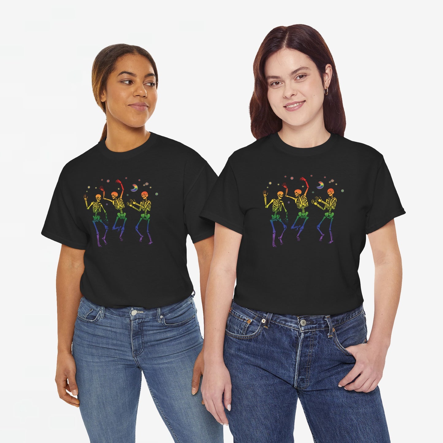 Gay Pride T-shirt - Dansend Skelet - Oversized #47