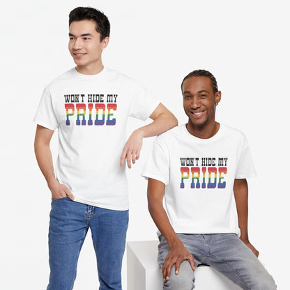 Gay Pride T-shirt - Won't Hide My Pride (zwarte tekst) - Oversized #27