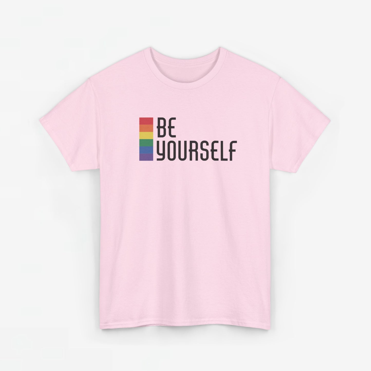 Gay Pride T-shirt - Be Yourself (zwarte tekst) - Oversized #25