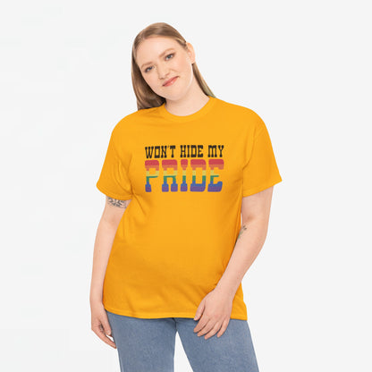 Gay Pride T-shirt - Won't Hide My Pride (zwarte tekst) - Oversized #27