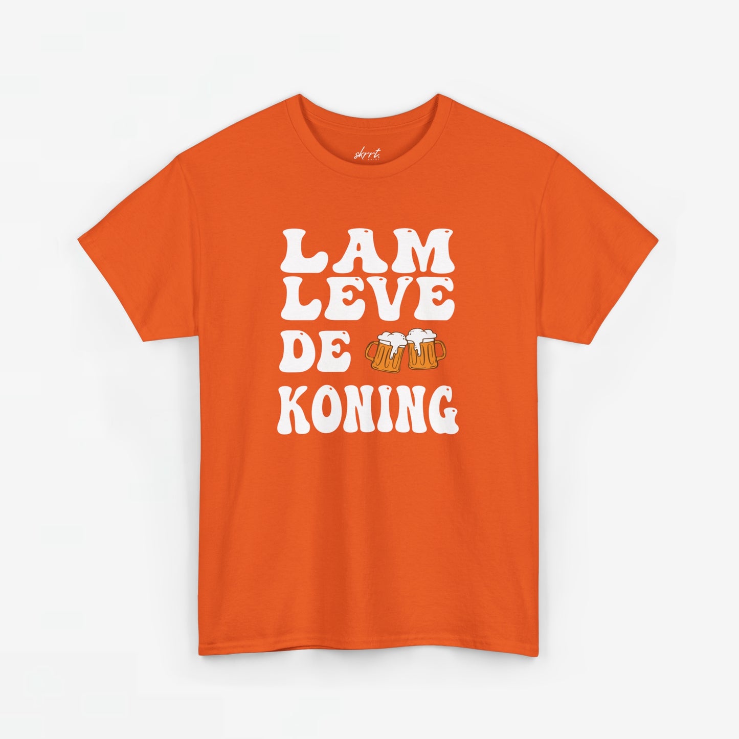 Lam Leve De Koning - witte tekst | Front Print | Koningsdag T-shirt | Oversized | Heren