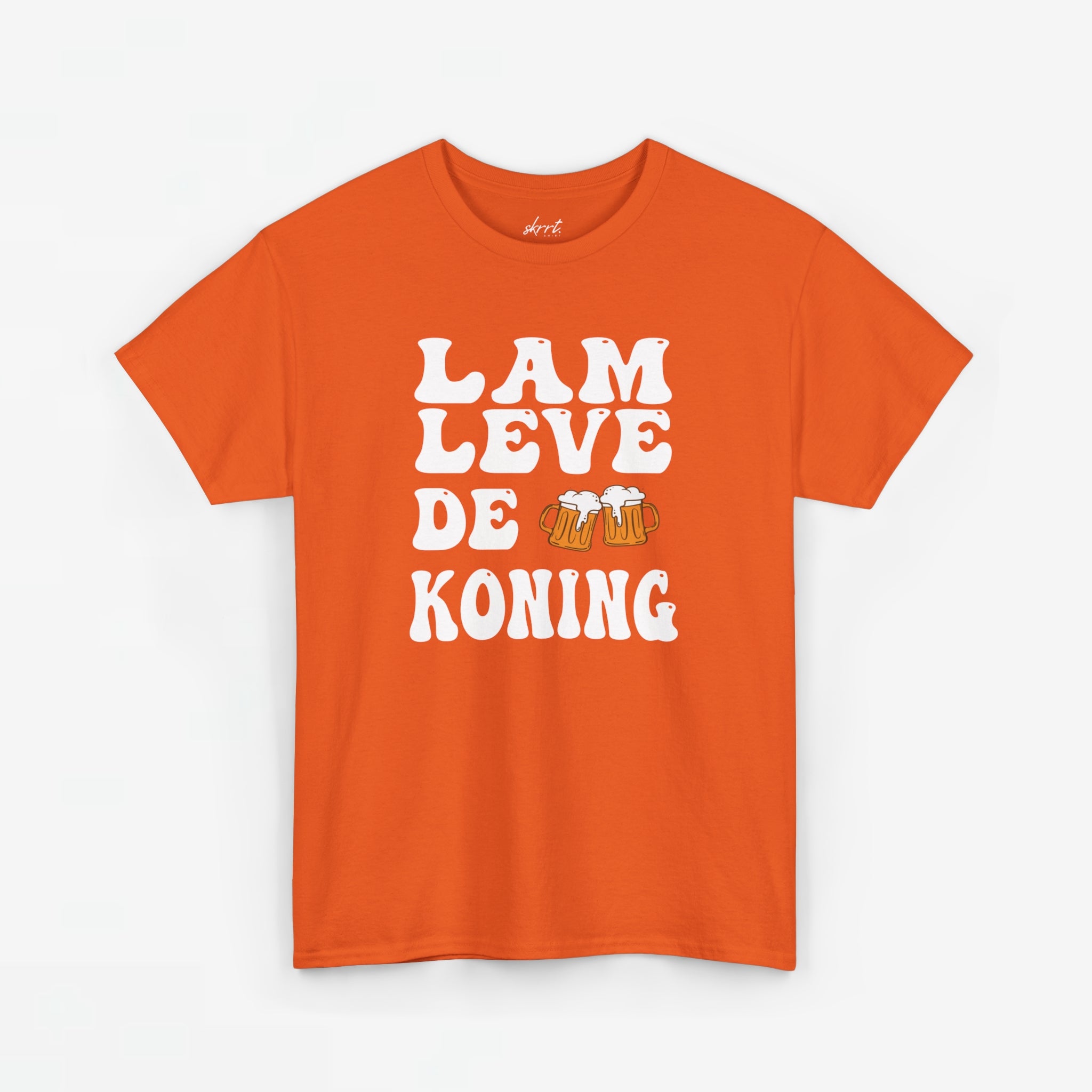 Lam Leve De Koning - witte tekst | Front Print | Koningsdag T-shirt | Oversized | Heren