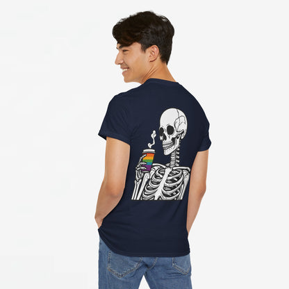 Gay Pride T-shirt - Skelet Regenboog Koffie - Oversized #73