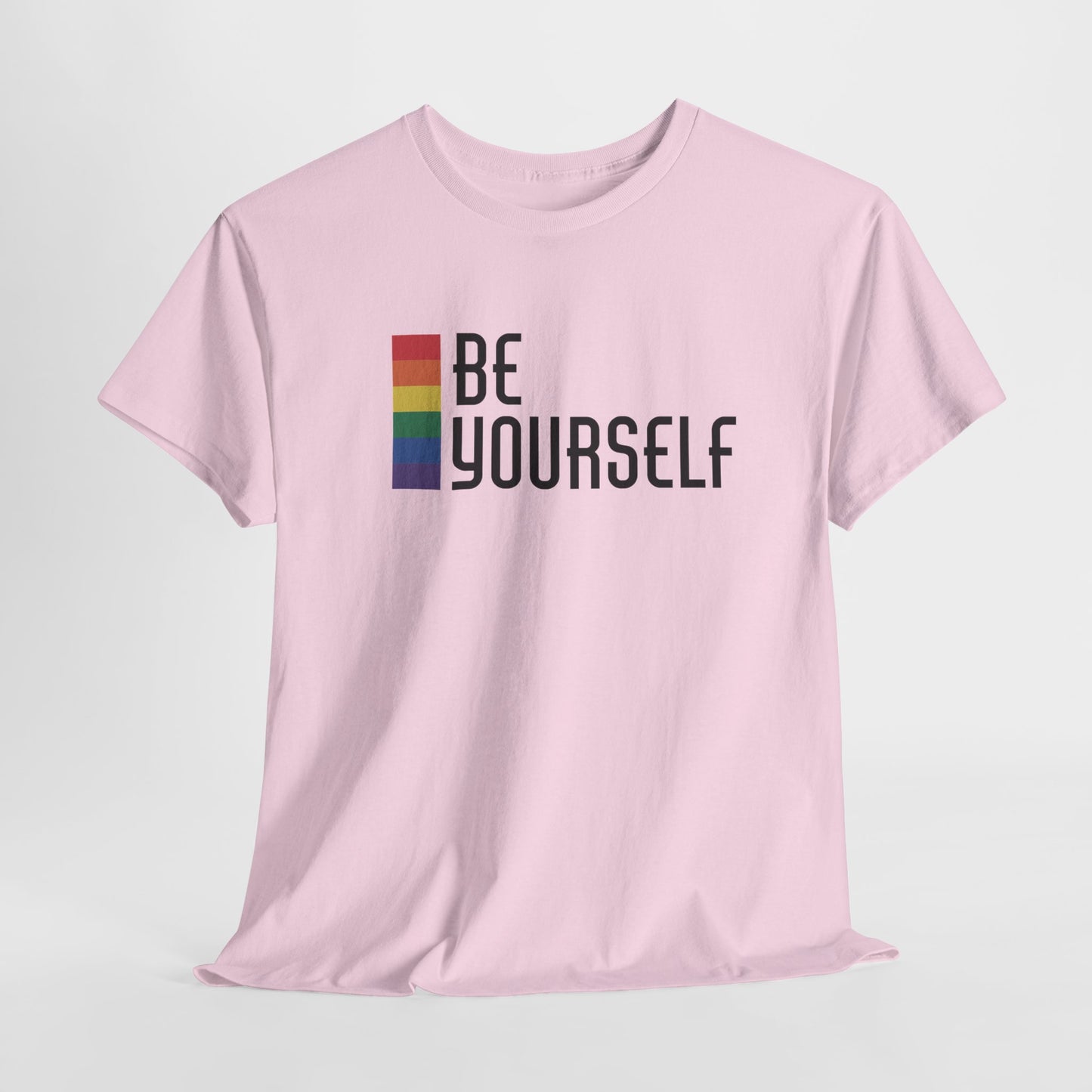 Gay Pride T-shirt - Be Yourself (zwarte tekst) - Oversized #25