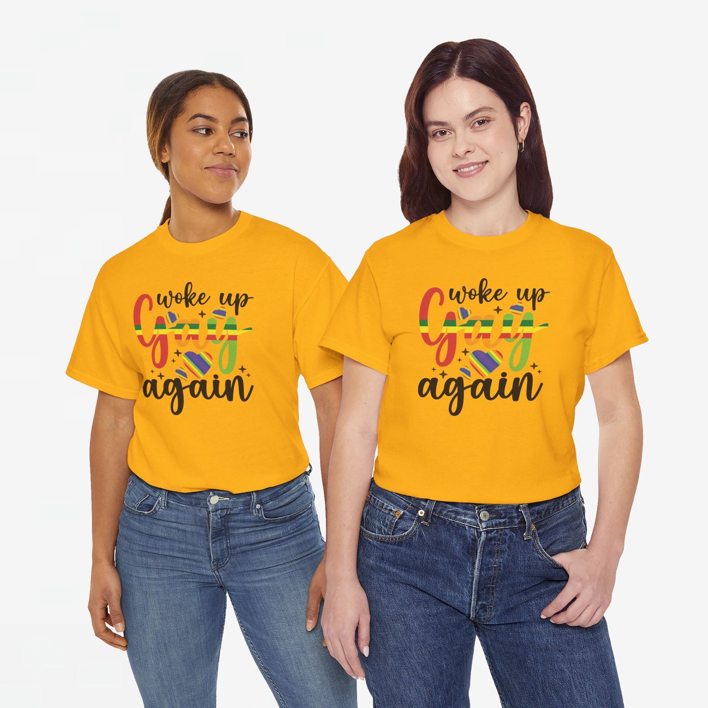 Gay Pride T-shirt - Woke Up Gay Again - Oversized #6