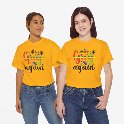 Gay Pride T-shirt - Woke Up Gay Again - Oversized #6