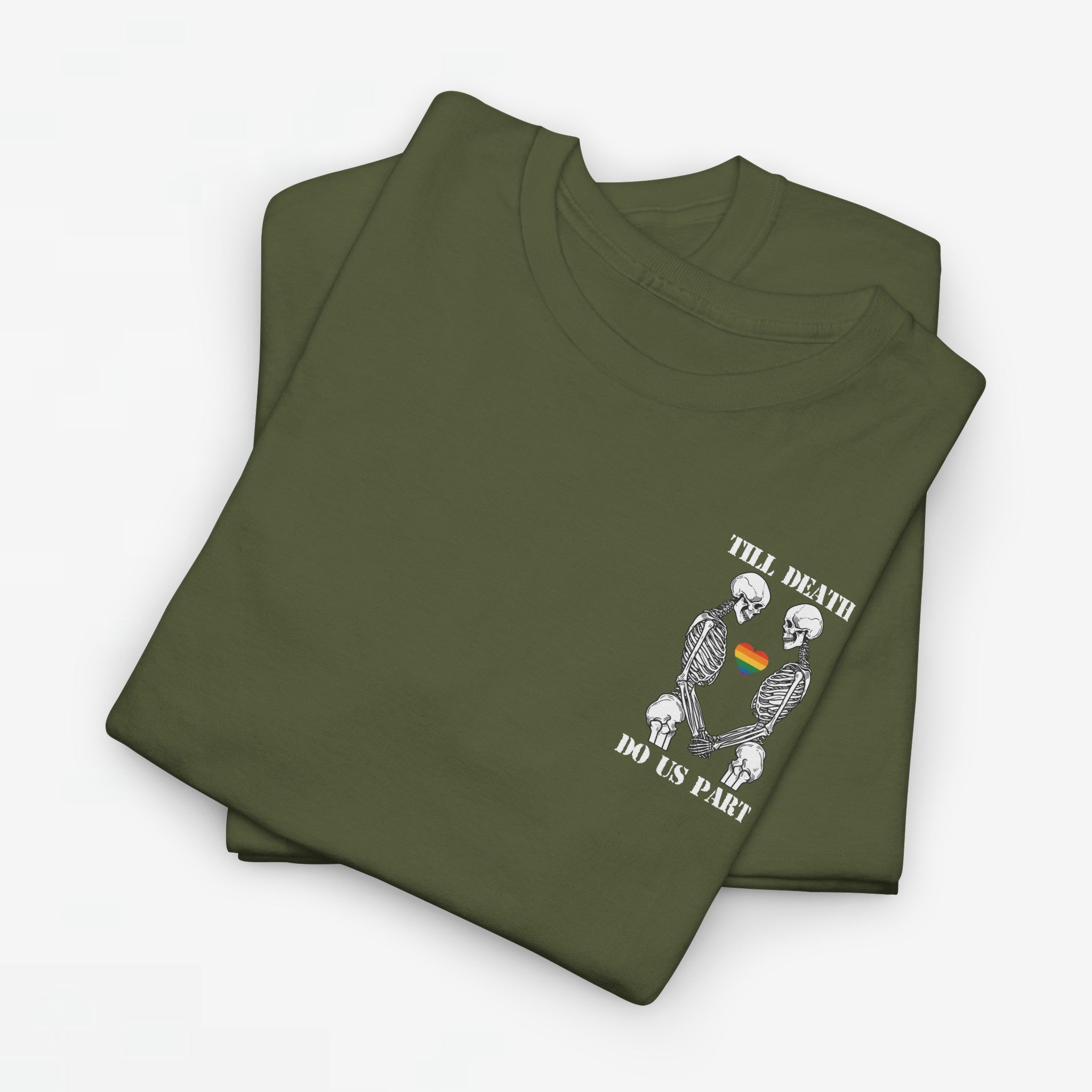Gay Pride T-shirt - Skelet Echtpaar Till Death Do Us Part - Back Print - Oversized #74