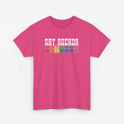 Gay Pride T-shirt - Gay Agenda (witte tekst) - Oversized #17