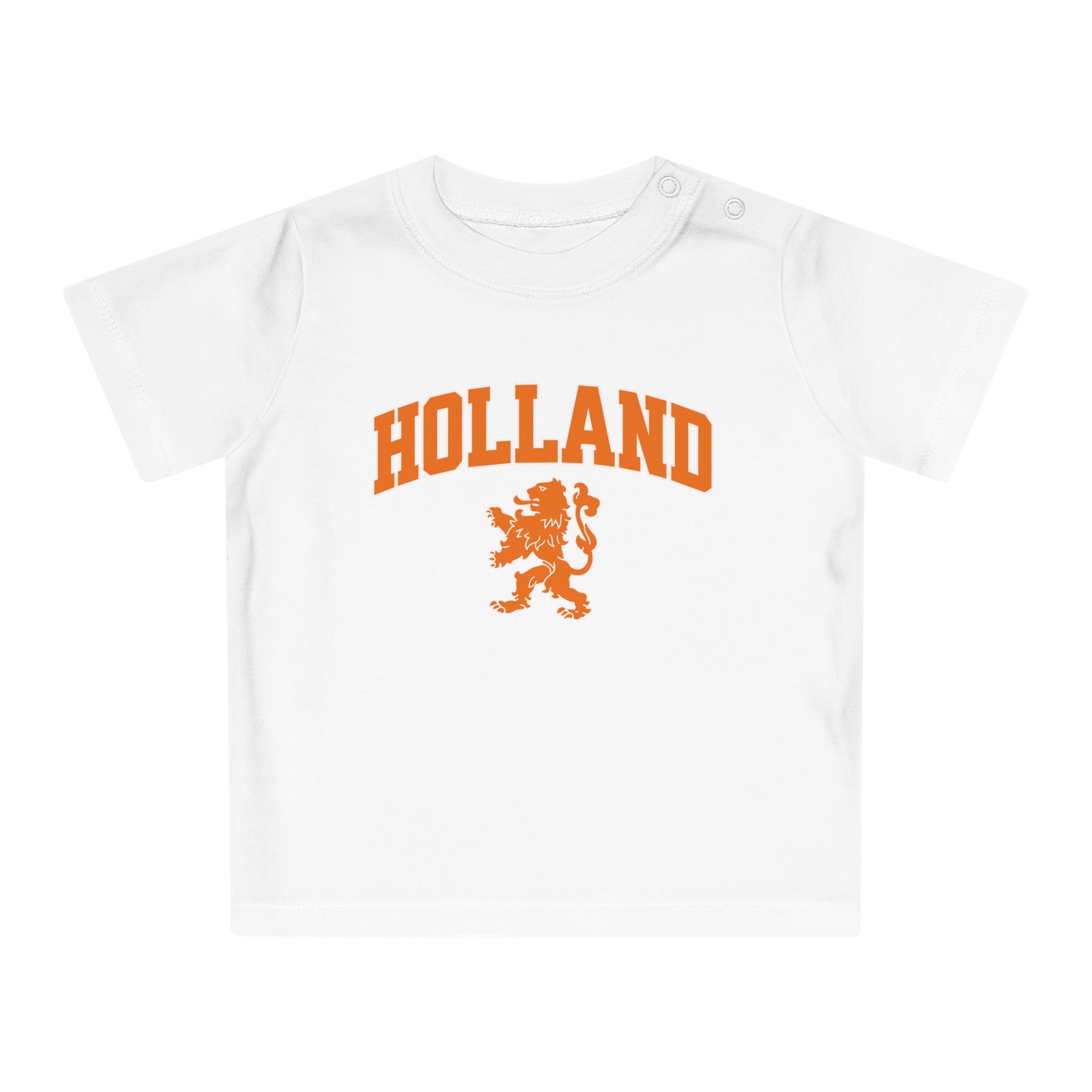 Baby T-shirt voor EK, WK en Koningsdag - HOLLAND met Leeuw