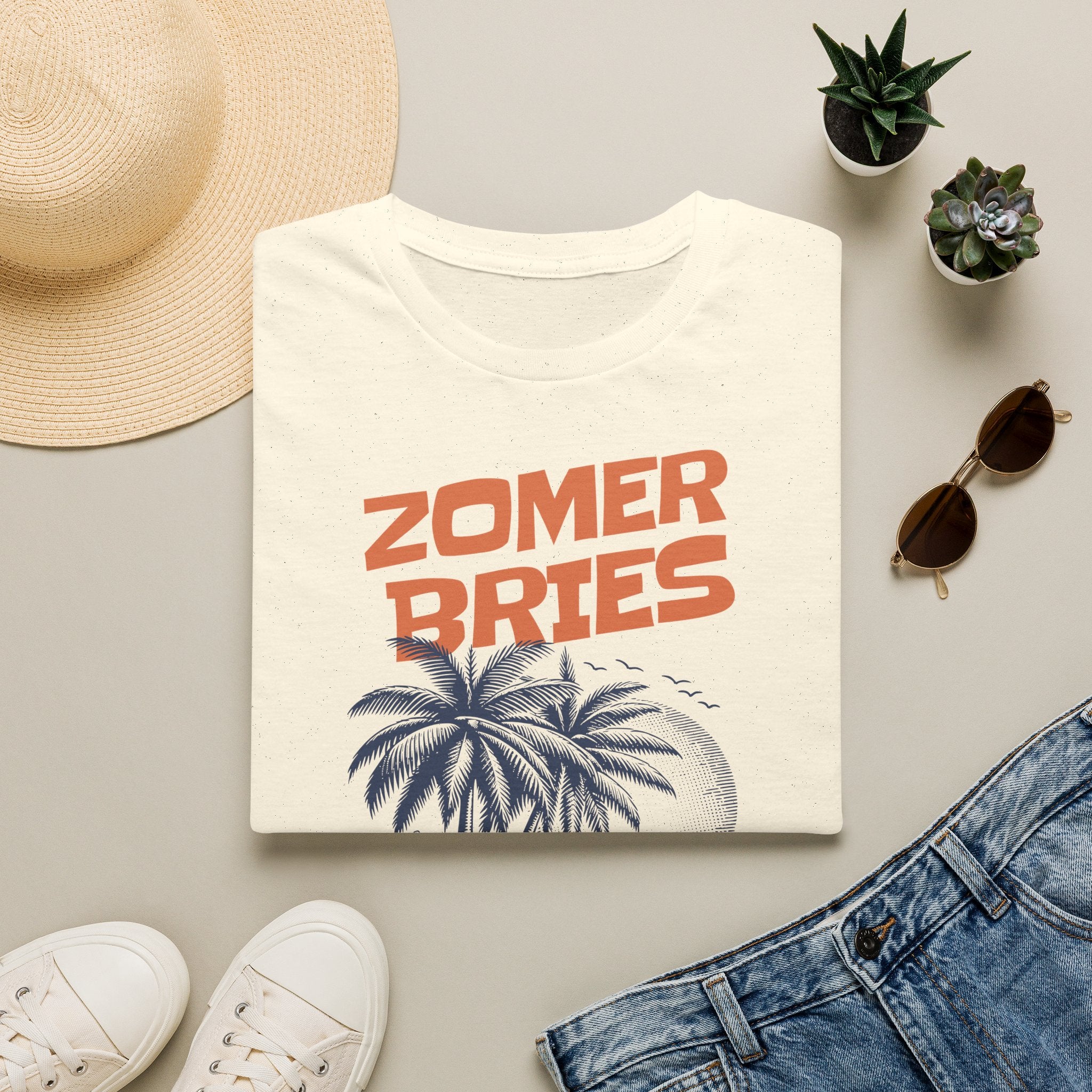 Dames Zomer T-shirt met print - Zomer Bries | SkrrtShirt
