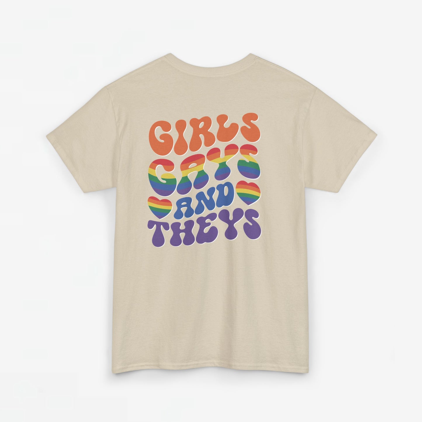 Gay Pride T-shirt - Girls Gays and Theys - Back Print - Oversized #21