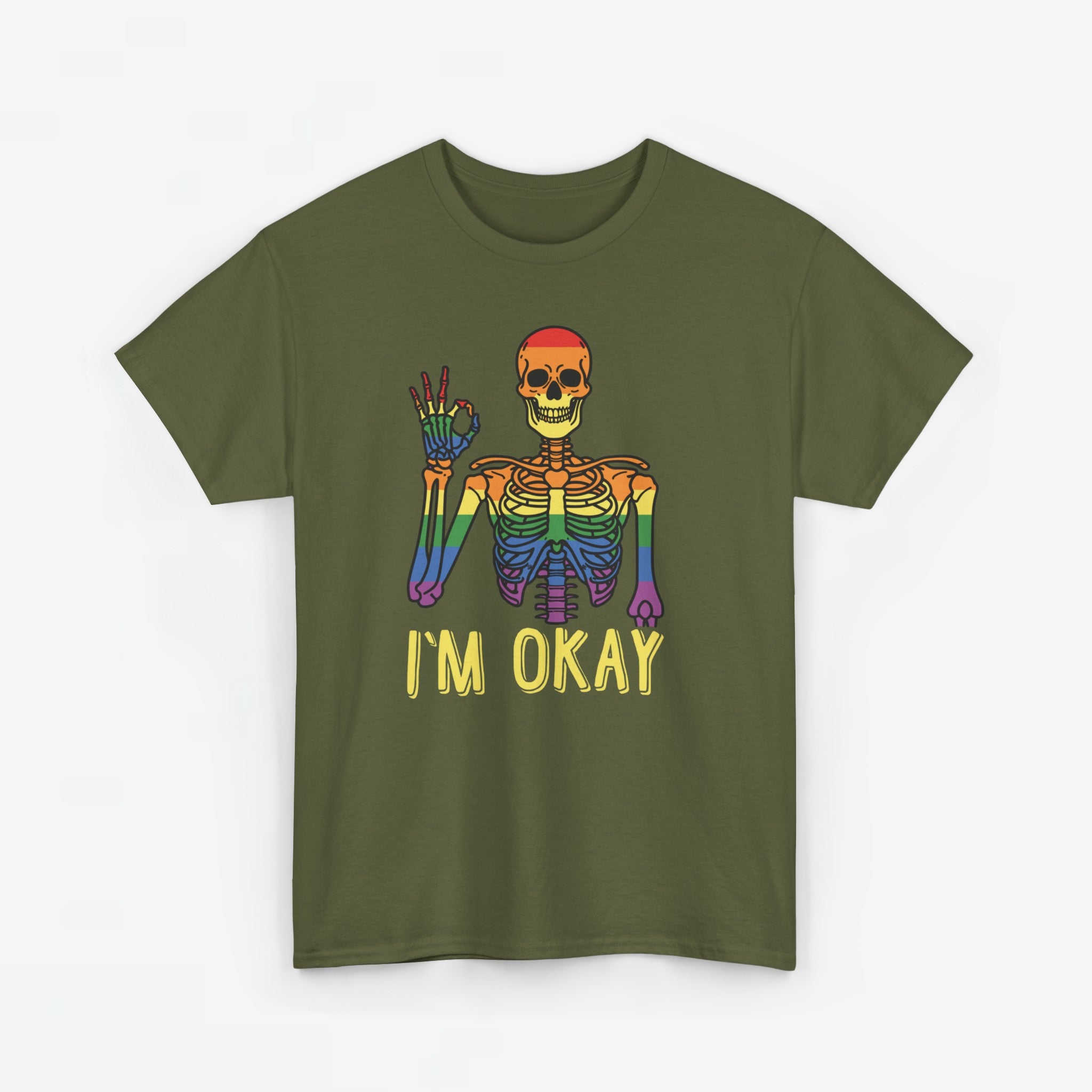 Gay Pride T-shirt - Skelet I'm Okay - Oversized #69