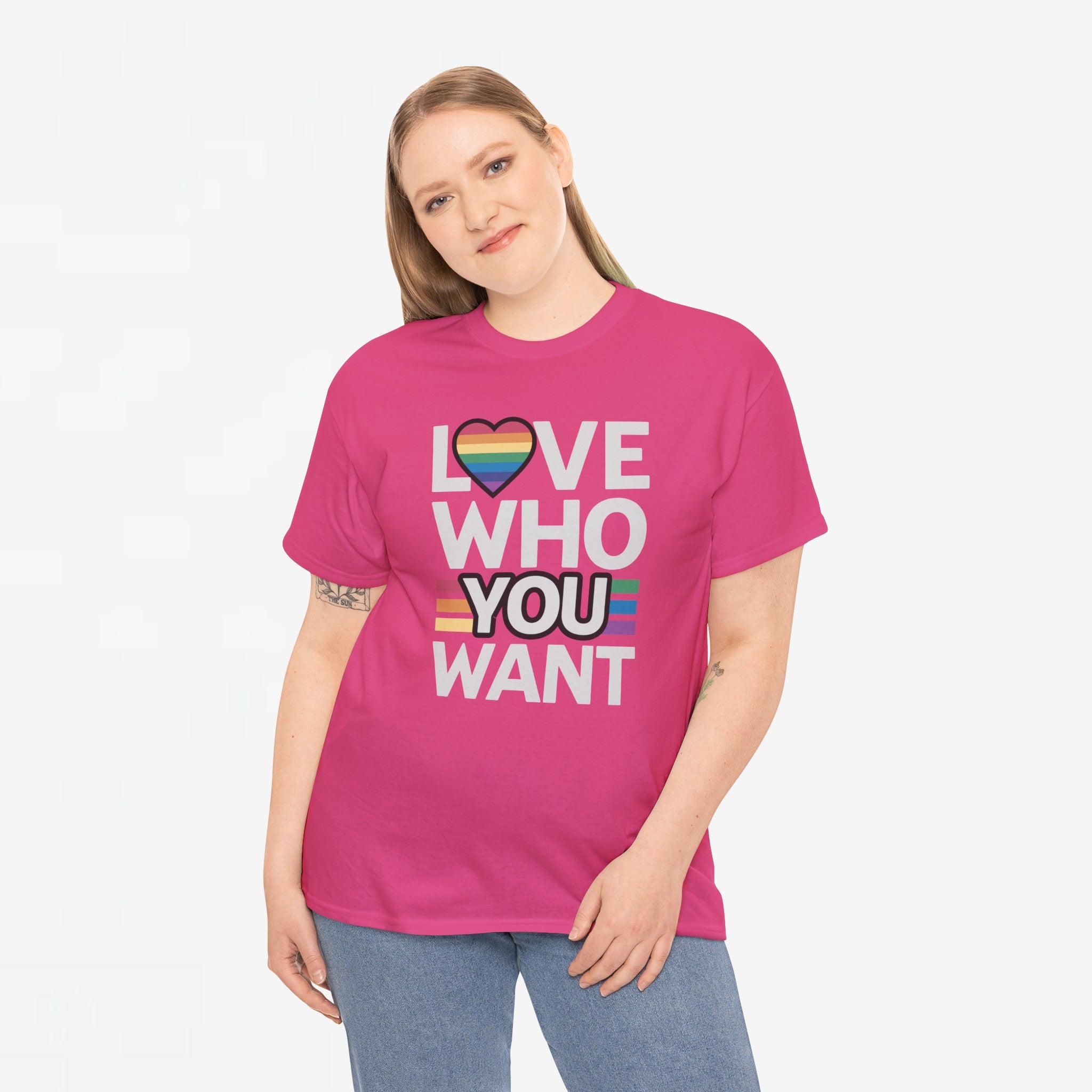 Gay Pride T-shirt - Love Who You Want - Oversized #52