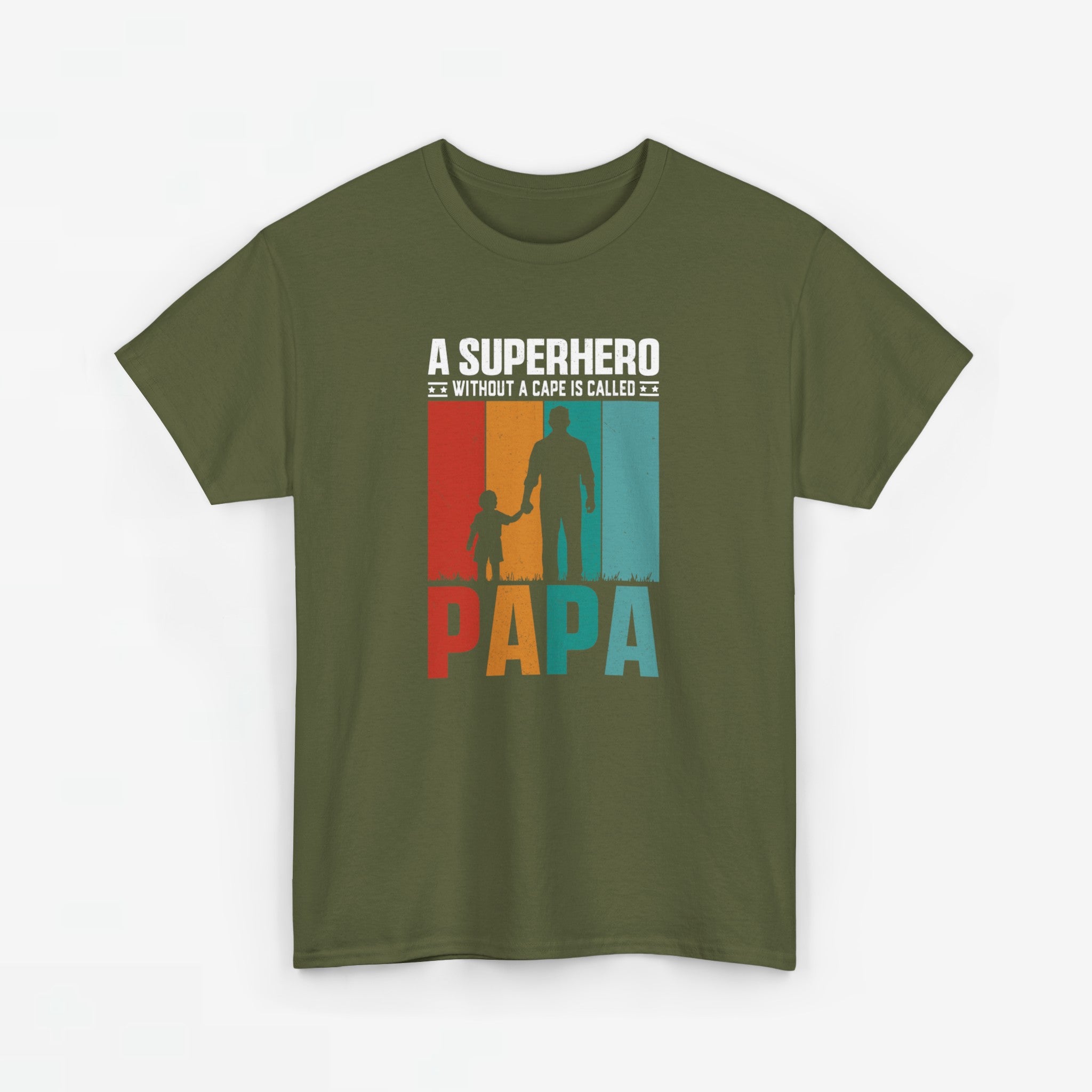 Vaderdag Papa Cadeau - T-shirt - A Superhero without a cape is called PAPA - Oversized #24