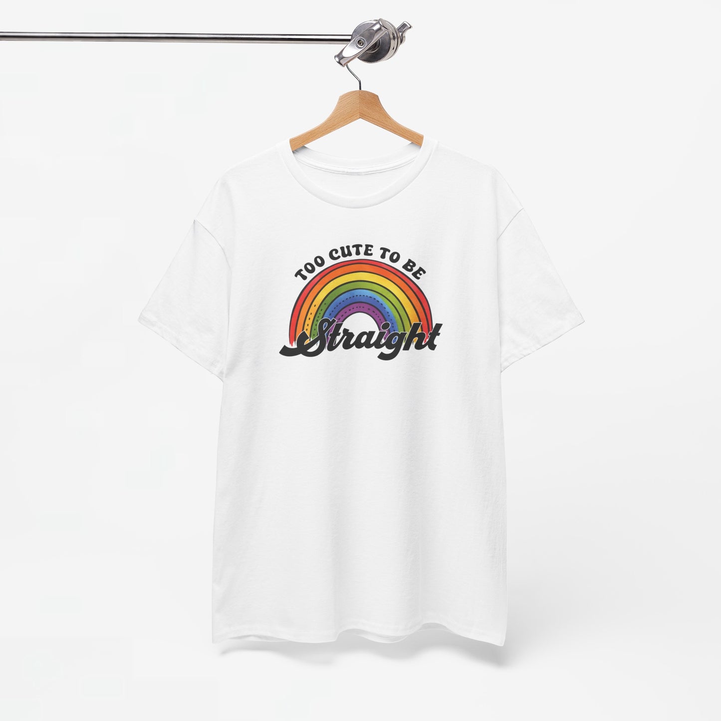 Gay Pride T-shirt - Too Cute To Be Straight - Oversized #36