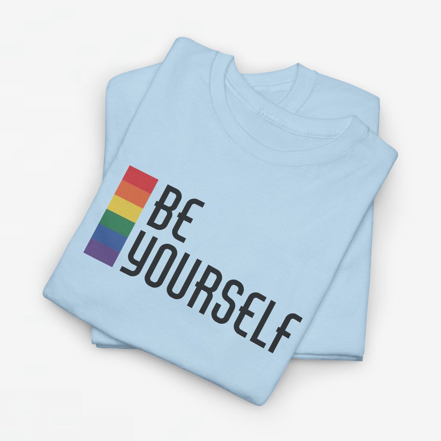 Gay Pride T-shirt - Be Yourself (zwarte tekst) - Oversized #25