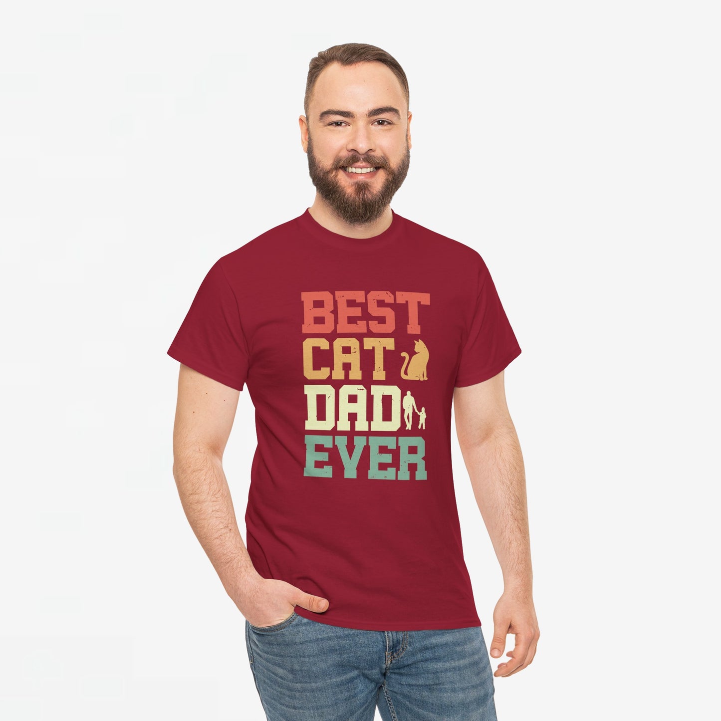 Vaderdag Papa Cadeau - T-shirt - Best Cat Dad Ever - Oversized #33