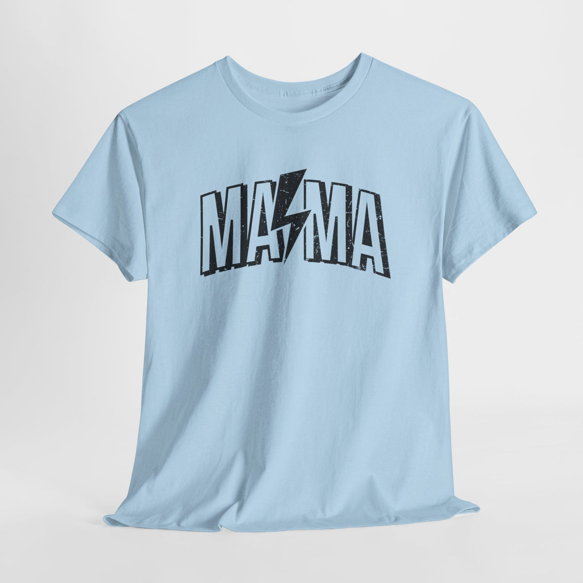 Lichtblauwe T-shirt met MA*MA-opdruk vooraan