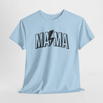 Lichtblauwe T-shirt met MA*MA-opdruk vooraan