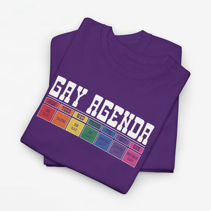 Gay Pride T-shirt - Gay Agenda (witte tekst) - Oversized #17