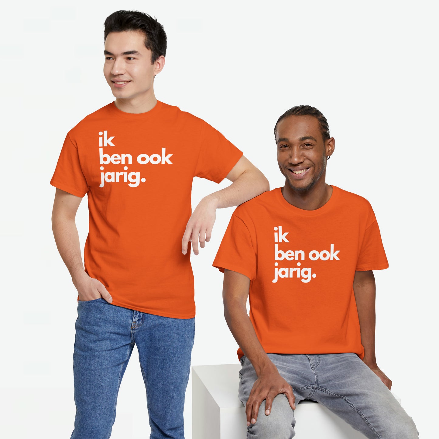 Ik ben ook jarig | Front Print | Koningsdag T-shirt | Oversized