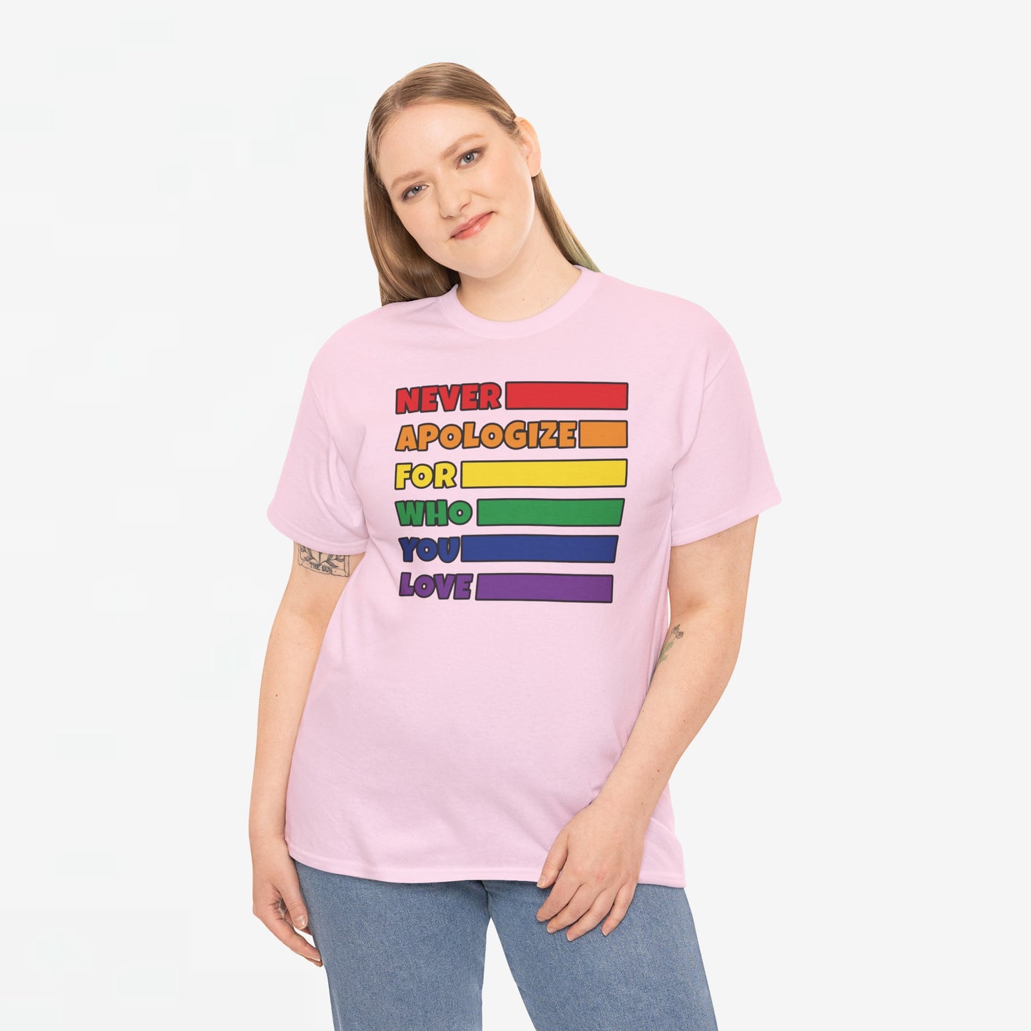 Gay Pride T-shirt - Never Apologize For Who You Love - Oversized #16