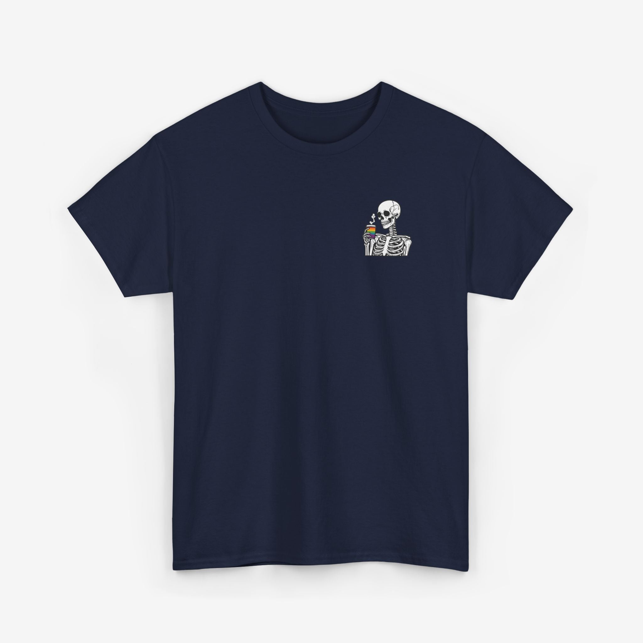 Gay Pride T-shirt - Skelet Regenboog Koffie | SkrrtShirt