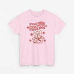 Roze oversized T-shirt met rode opdruk “Super mama, super vrouw, super moe”