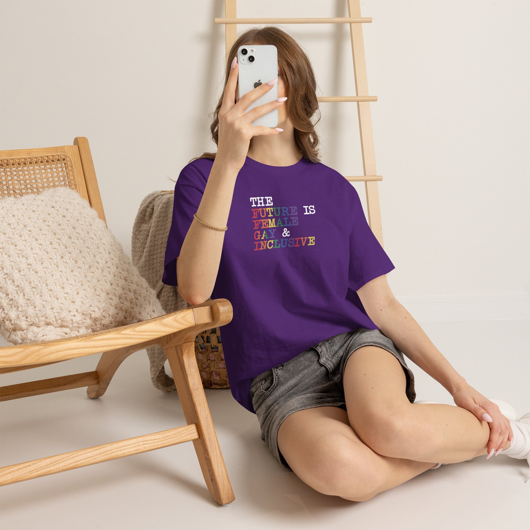 Gay Pride T-shirt - The Future is Female, Gay & Inclusive | SkrrtShirt