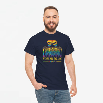 Gay Pride T-shirt - Skelet We Are All The Same - Oversized #79