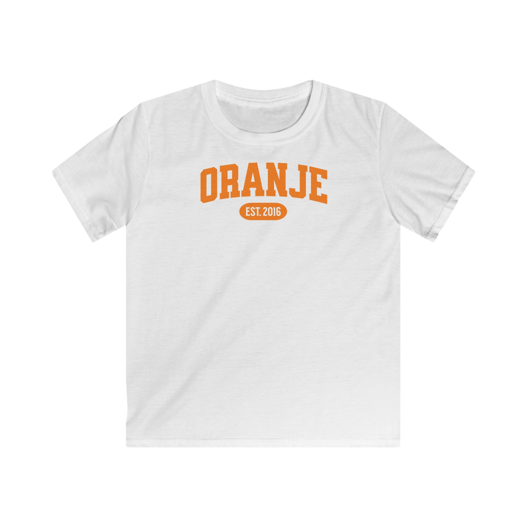 Kind Voetbal T-shirt - EK, WK en Koningsdag Kinderkleding - Personaliseer met Naam, Jaar & Rugnummer - ORANJE