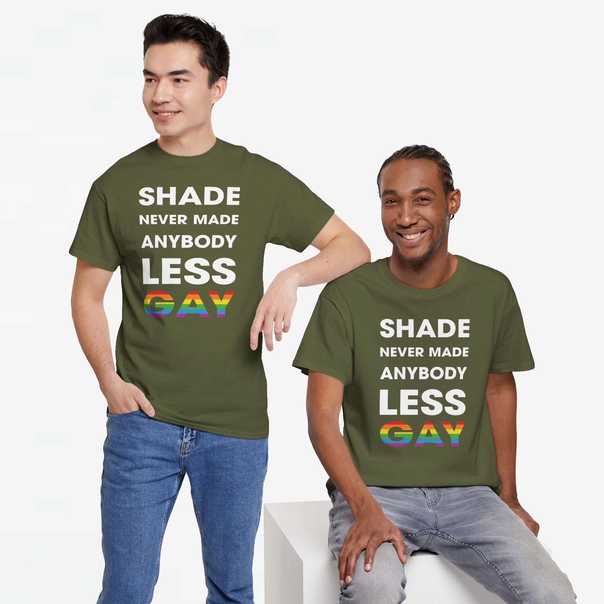 Gay Pride T-shirt - Shade never made anybody less gay - Oversized #62