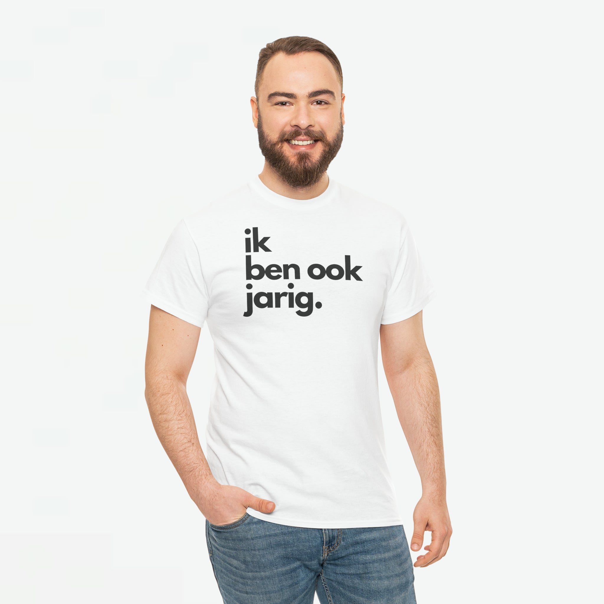 Ik ben ook jarig | Front Print | Koningsdag T-shirt | Oversized