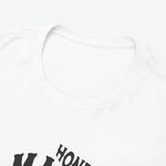Wit oversized t-shirt met ronde hals en gedeeltelijke honden-mama print