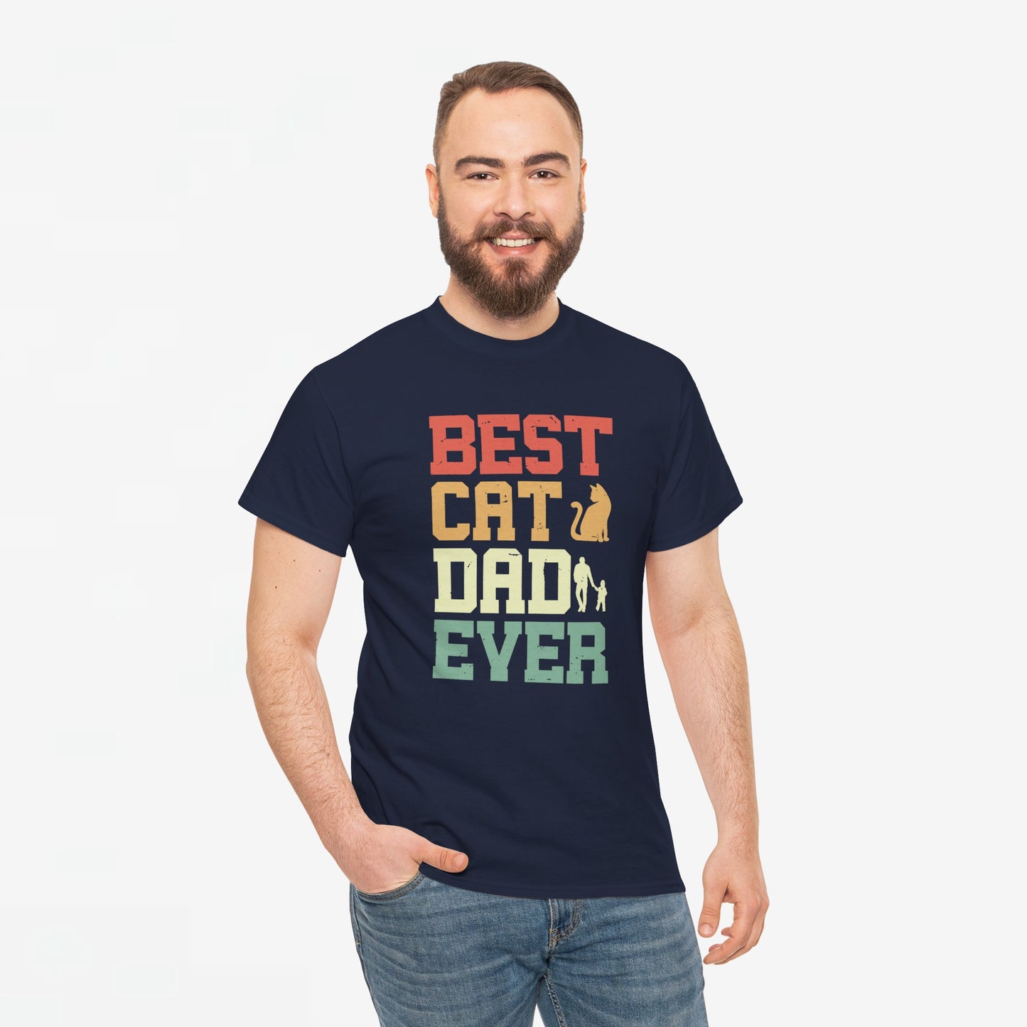 Vaderdag Papa Cadeau - T-shirt - Best Cat Dad Ever - Oversized #33