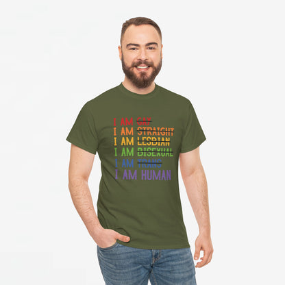 Gay Pride T-shirt - I am Human - Oversized #38