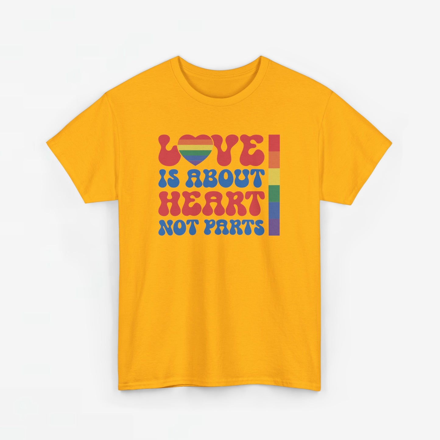 Gay Pride T-shirt - Love is about heart, not parts - Oversized #31