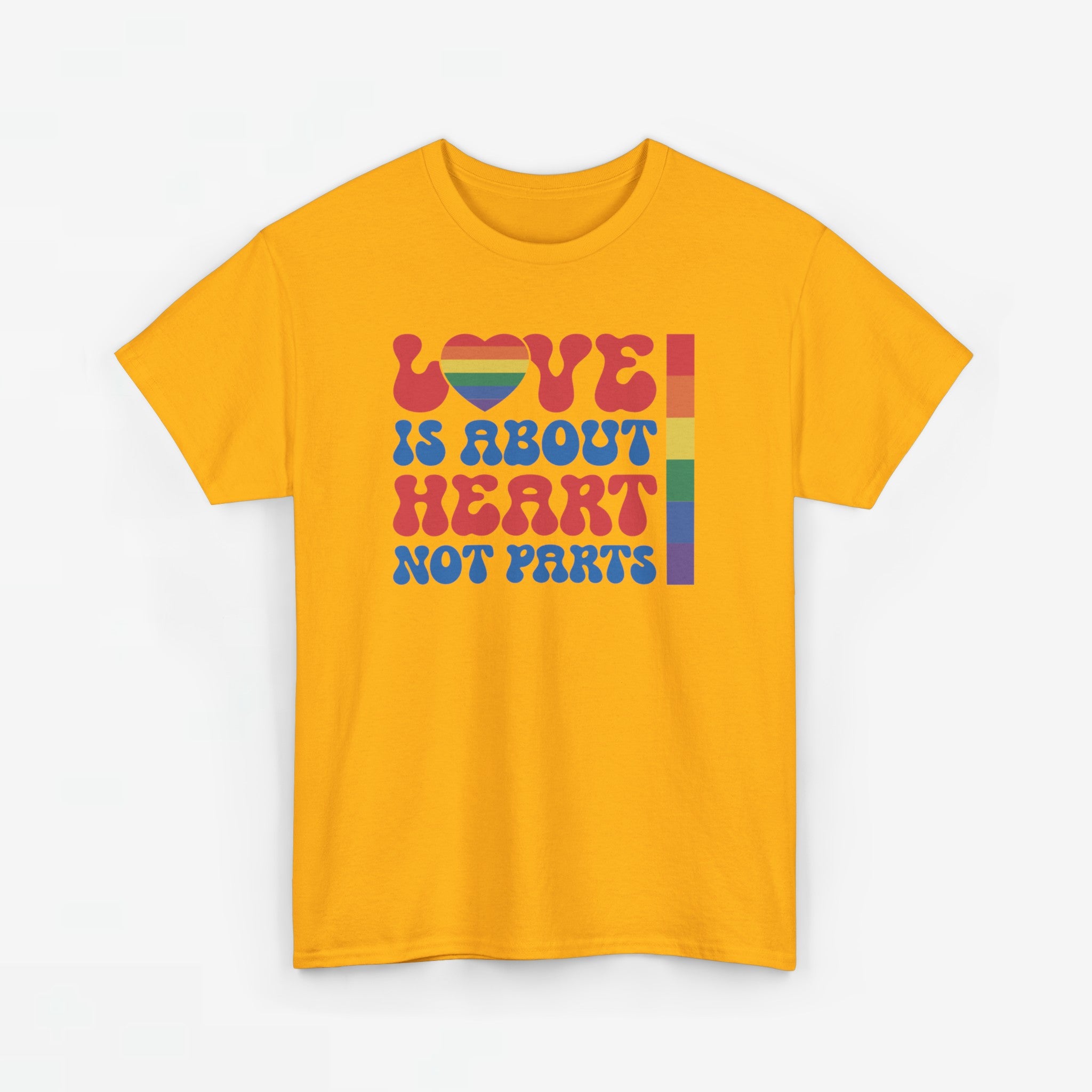 Gay Pride T-shirt - Love is about heart, not parts - Oversized #31