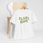 Wit t-shirt met groene 'PLANT MOM' tekstprint