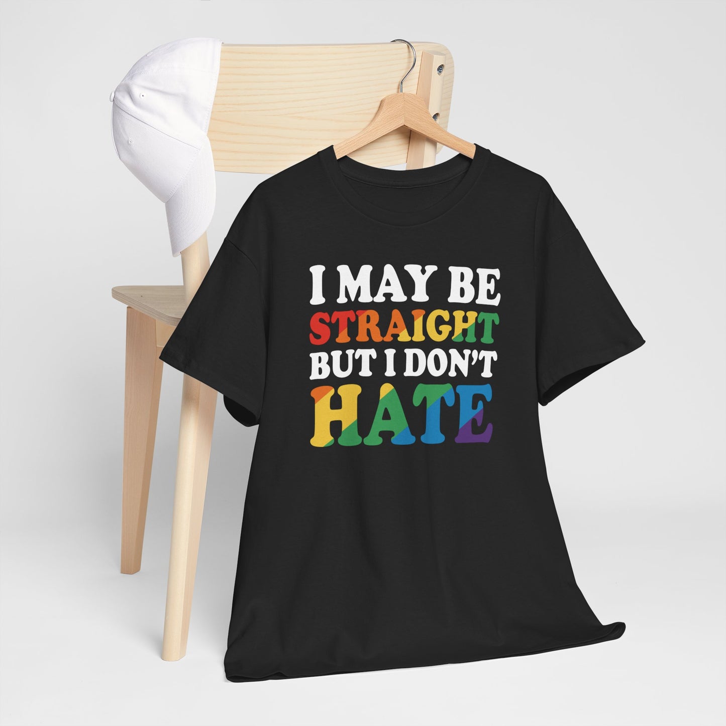 Gay Pride Support T-shirt - I may be straight but I don't hate - Oversized #8