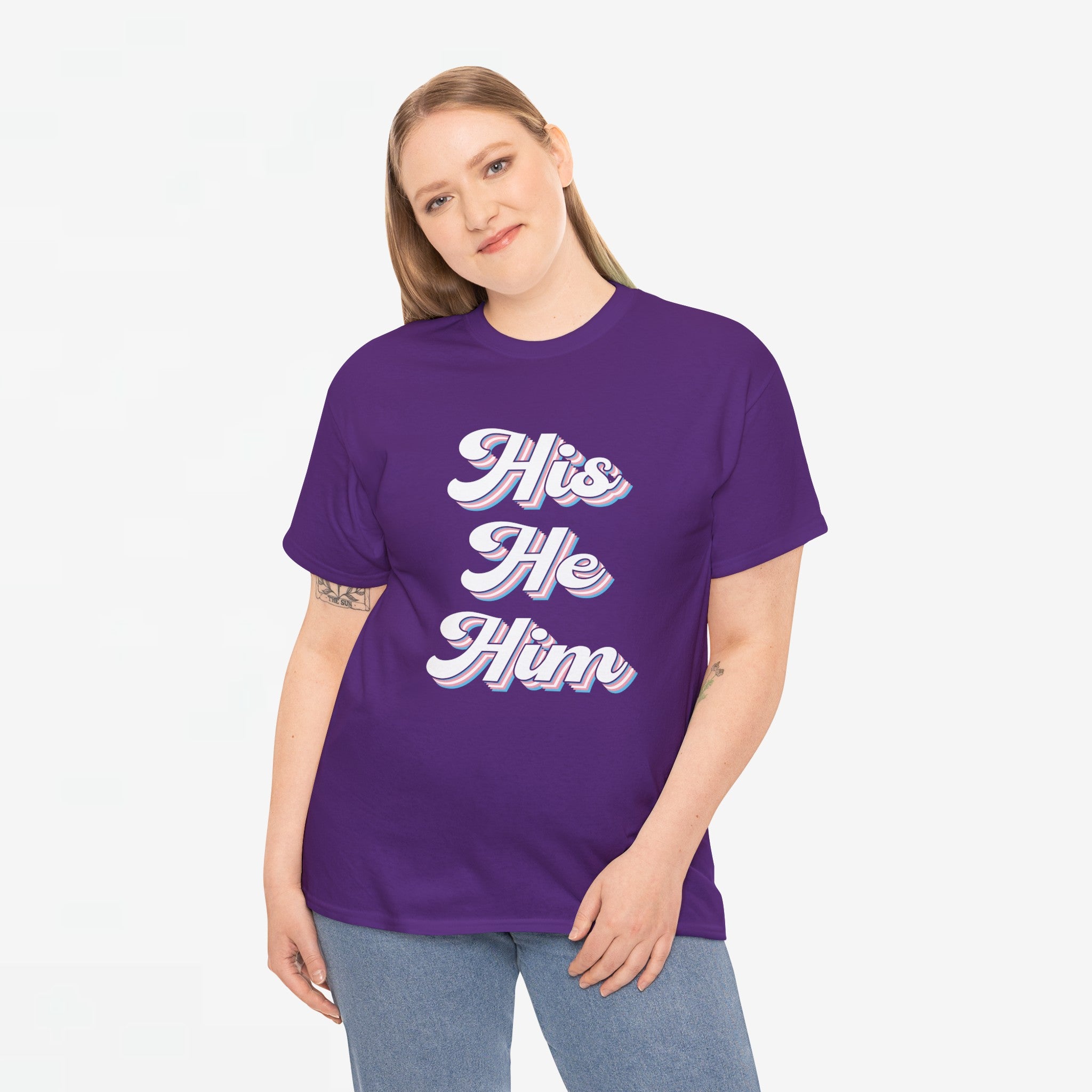 Gay Pride T-shirt - His He Him - Oversized #63