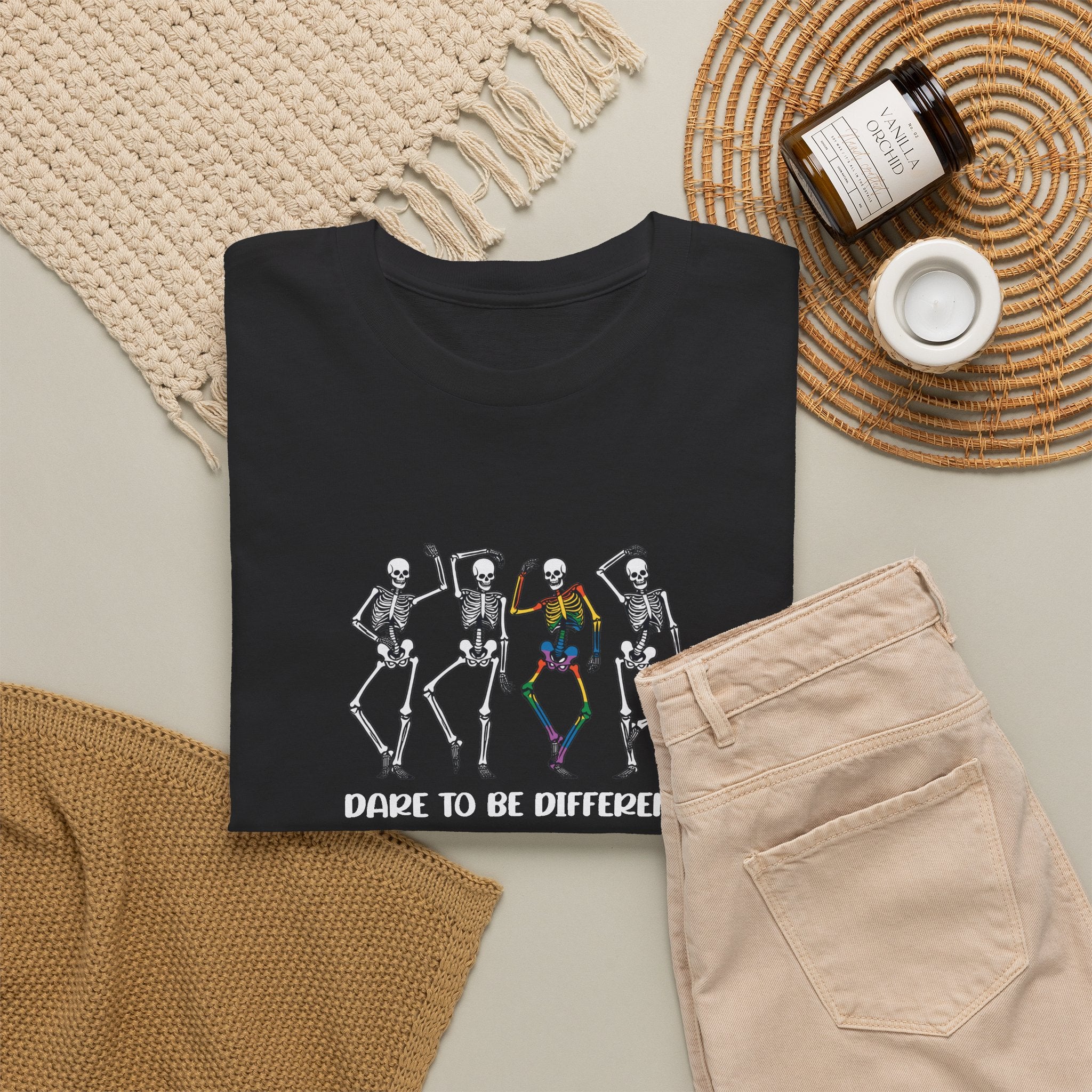Gay Pride T-shirt - Skelet Dare to be different | SkrrtShirt