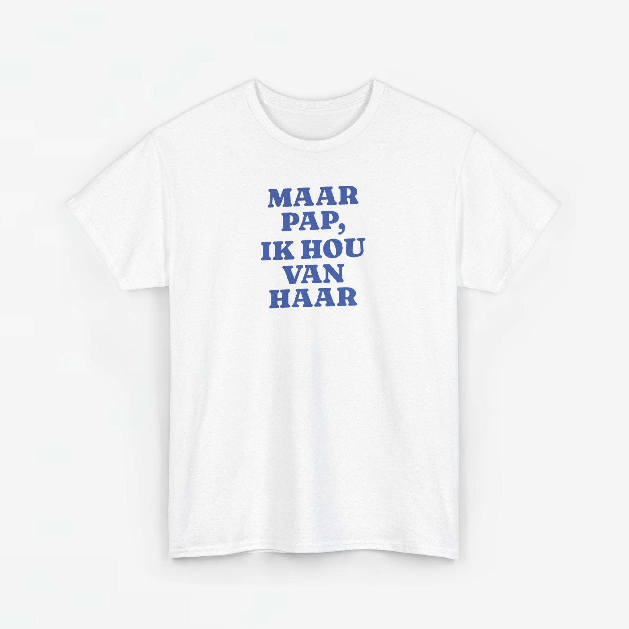 Gay Pride T-shirt -  Maar Pap, Ik Hou Van Haar (blauw tekst) - Oversized Tee