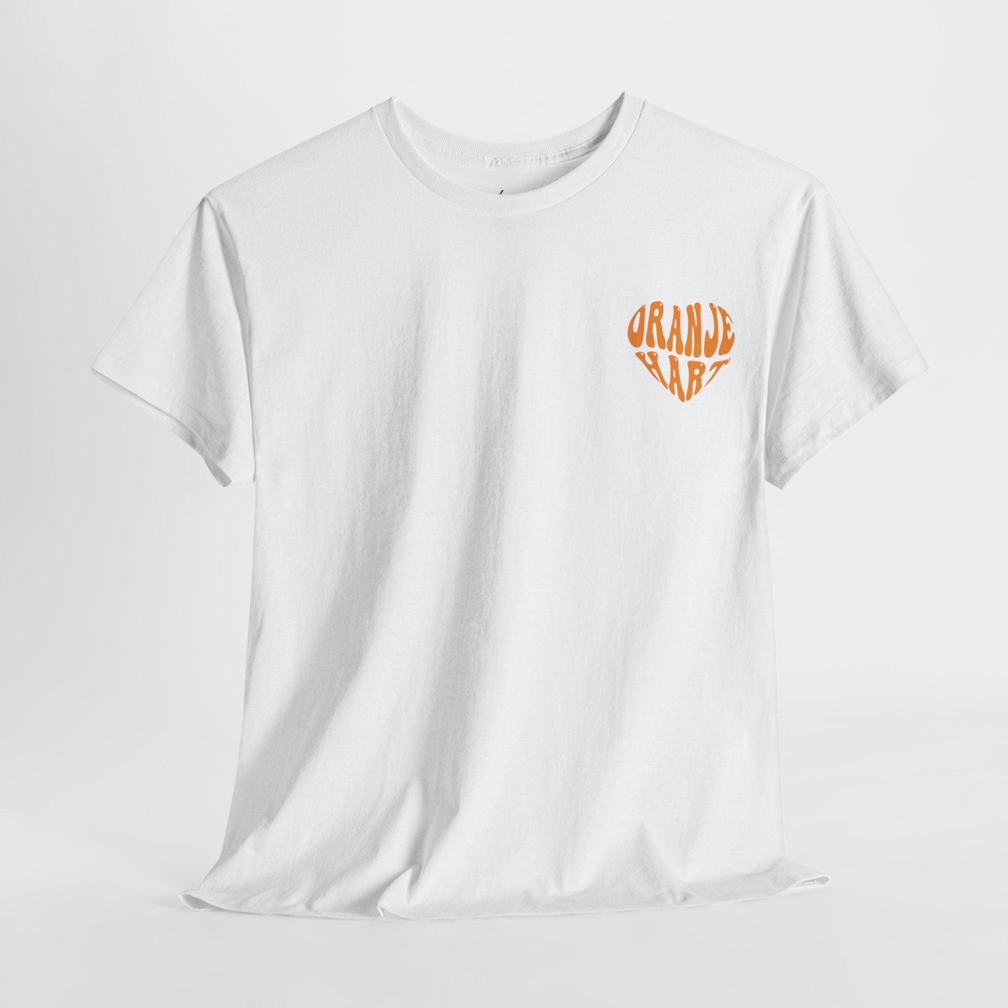 Oranje Hart | Back Print | Koningsdag T-shirt | Oversized | Dames