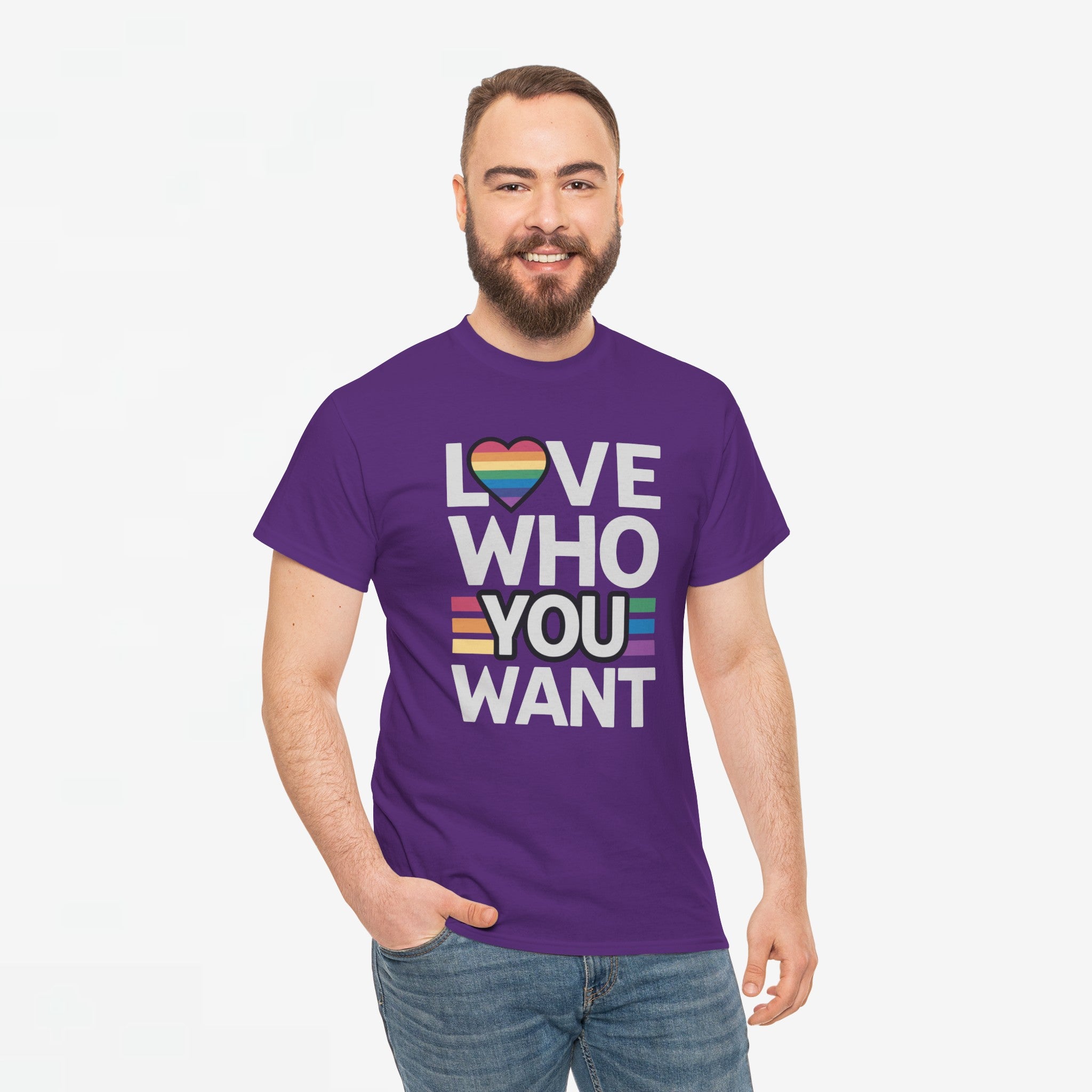 Gay Pride T-shirt - Love Who You Want - Oversized #52