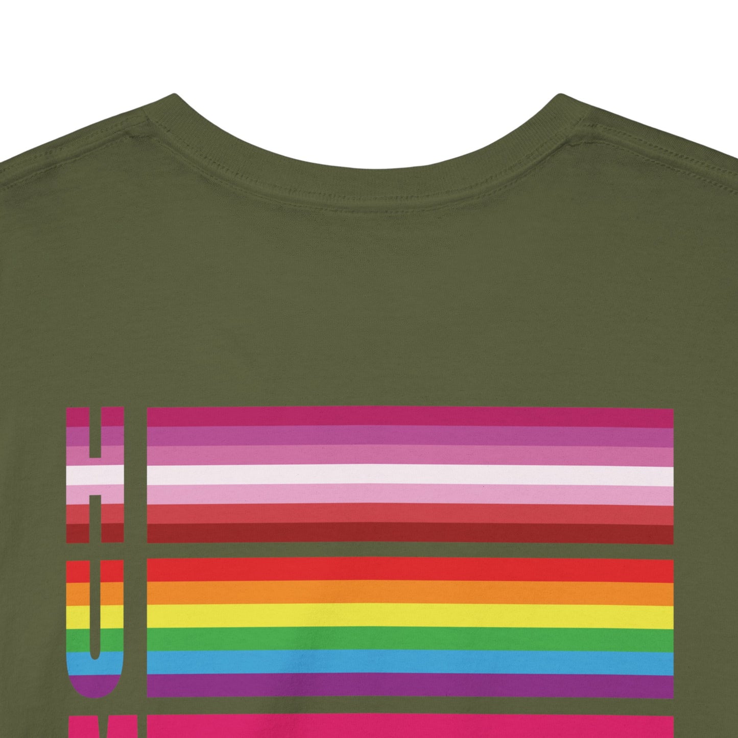 Gay Pride T-shirt - LGBTQ+ Vlag Human - Back Print - Oversized #12