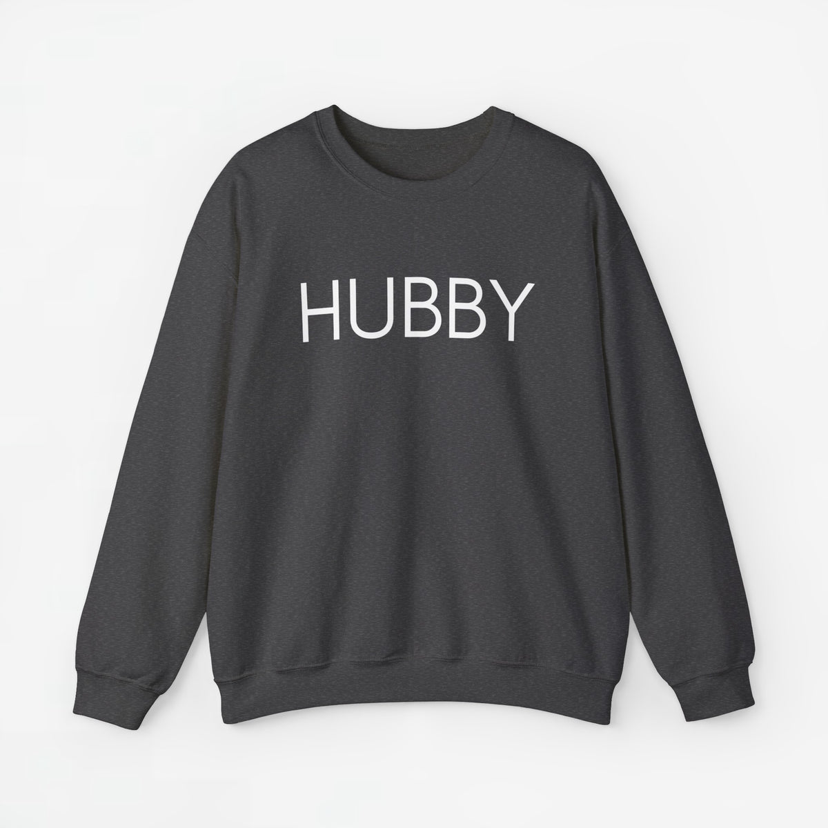 Sweater met lange mouwen in donkergrijs met opdruk “HUBBY” op de borst