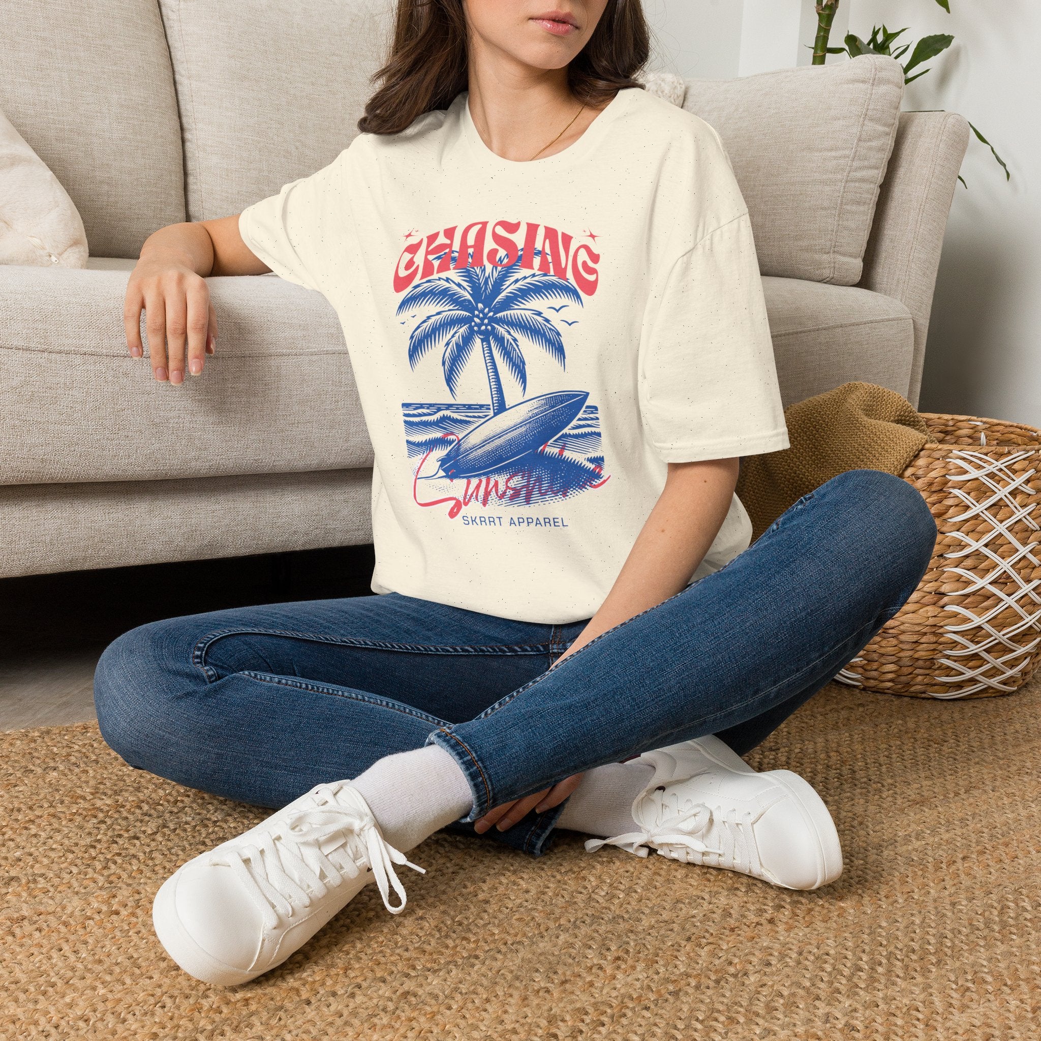 Dames Zomer T-shirt met print - Chasing Sunshine | SkrrtShirt