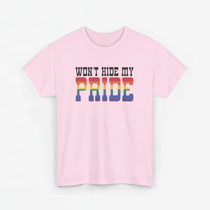 Gay Pride T-shirt - Won't Hide My Pride (zwarte tekst) - Oversized #27