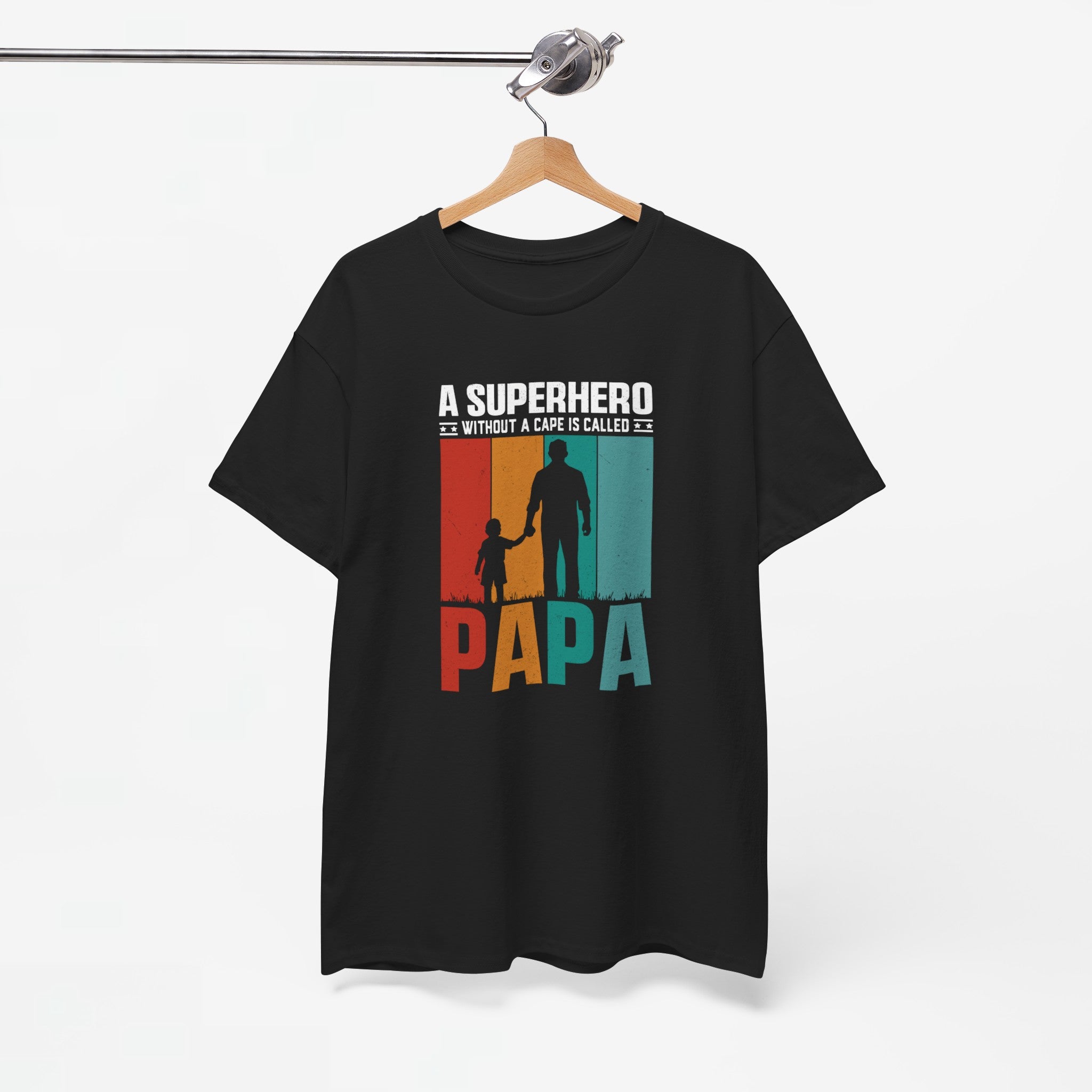 Vaderdag Papa Cadeau - T-shirt - A Superhero without a cape is called PAPA - Oversized #24